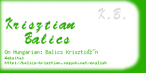 krisztian balics business card